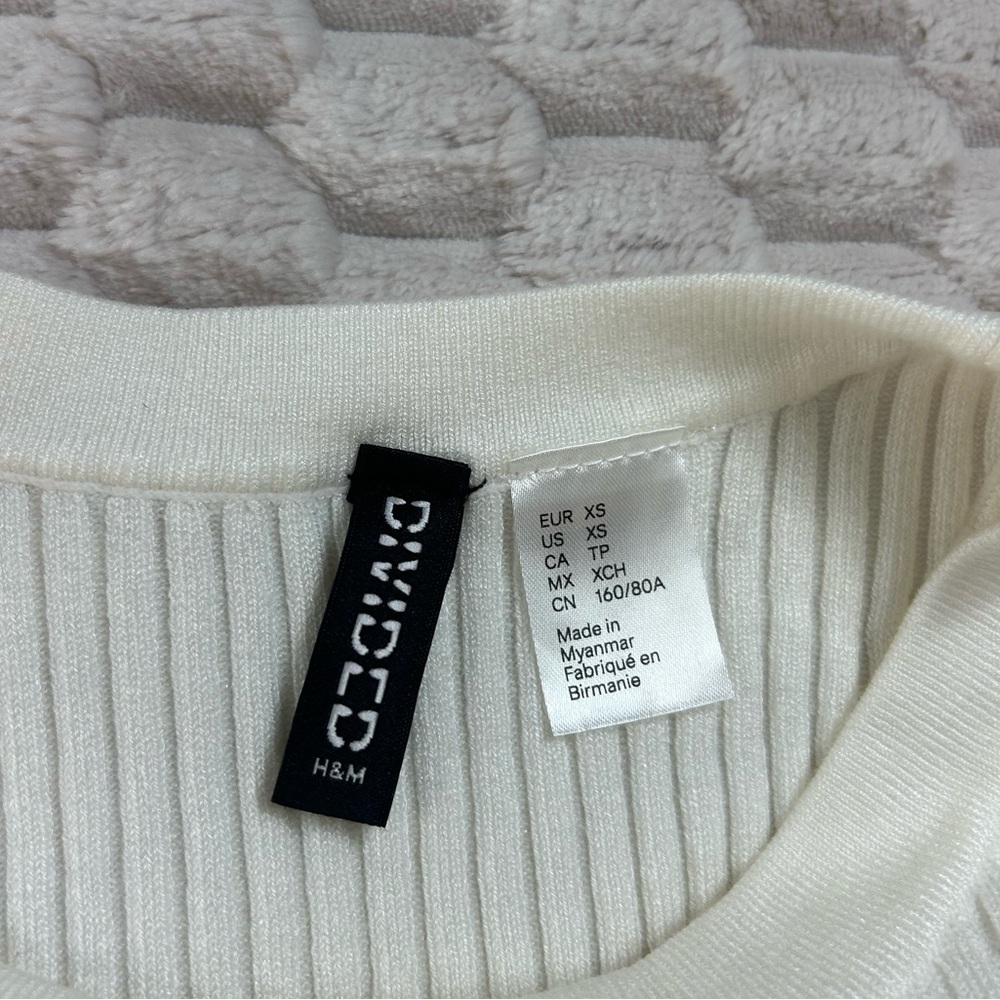 H&M Off-White Ribbed Tank Top - Picture 3 of 3